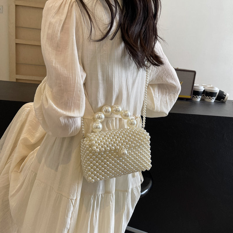 Pearl-Embellished Evening Handbag