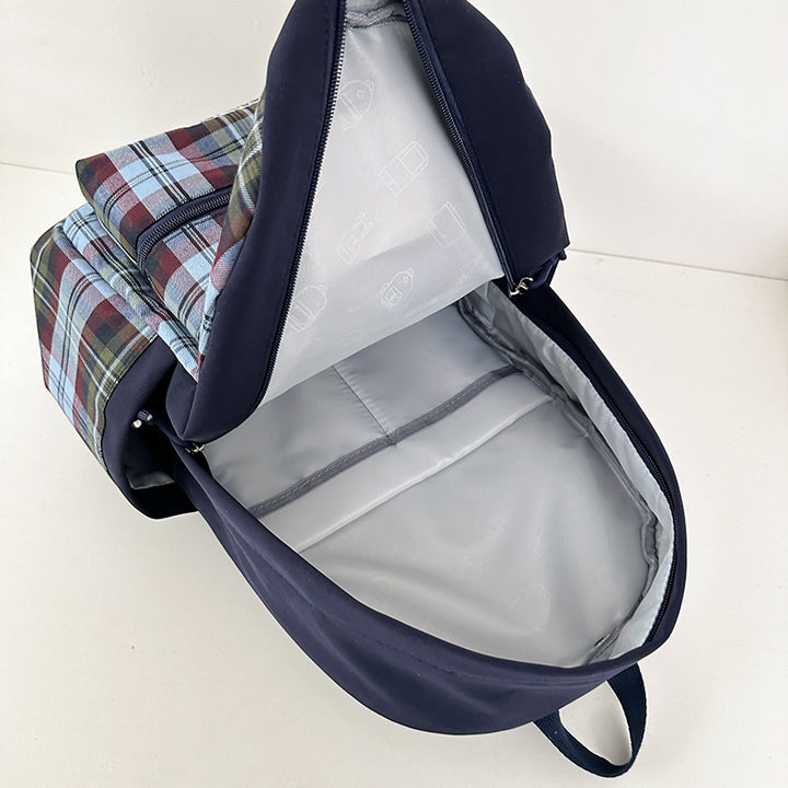 Checked Pattern Lightweight School Backpack Stornfield
