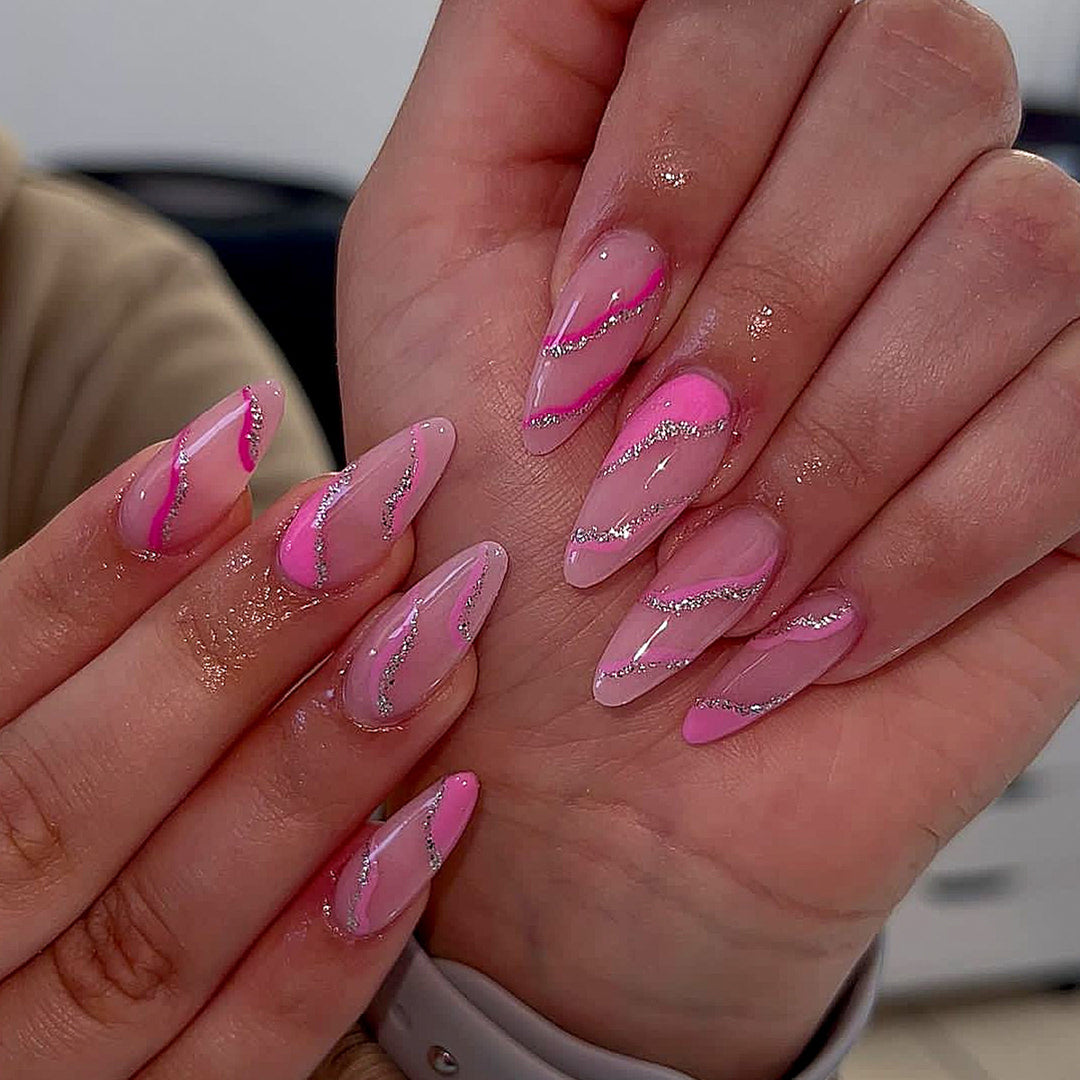 Stylish Glittery Stiletto Nail Art Stornfield