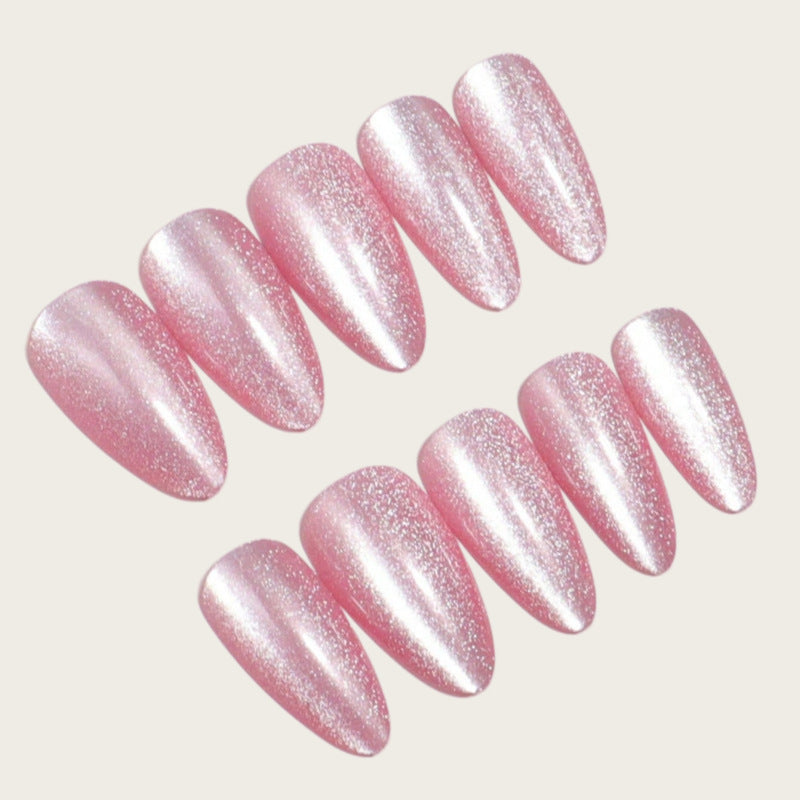 Shiny artificial nails with elegant ombre effect Stornfield