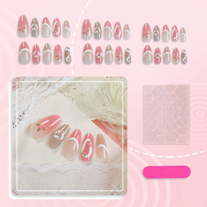 Artistic Floral Design Press-On Nail Set Stornfield