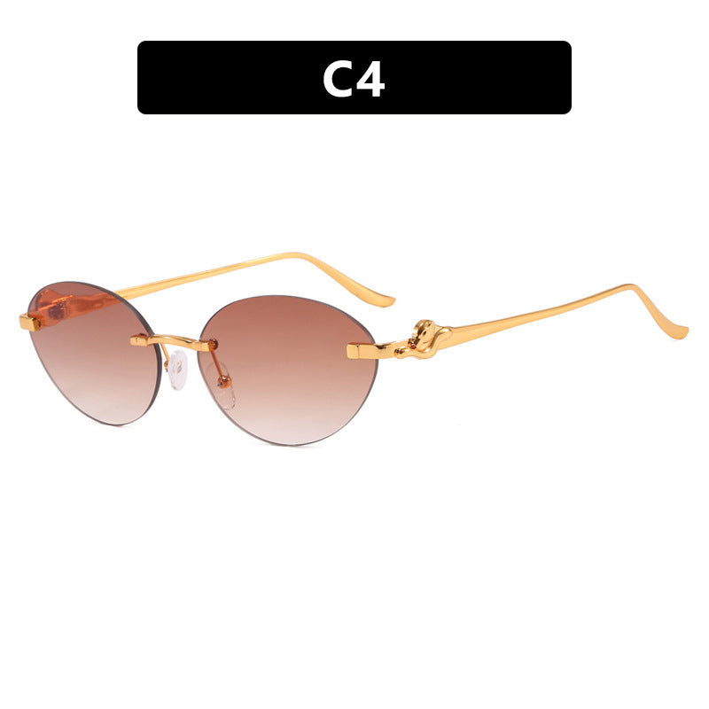 Women's round sunglasses with elegant, semi-transparent frame and fashionable details Stornfield