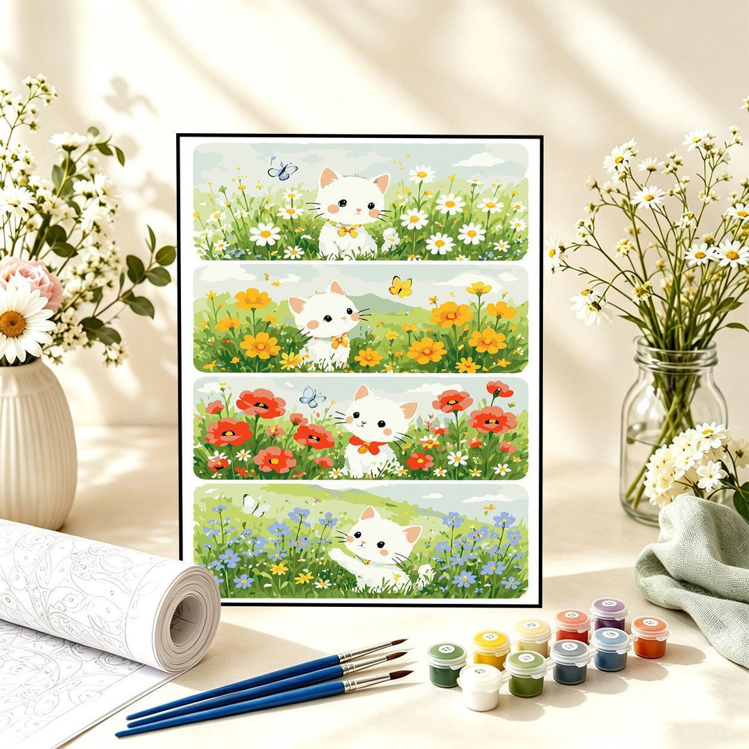 Playful Floral Cat Painting Kit Stornfield