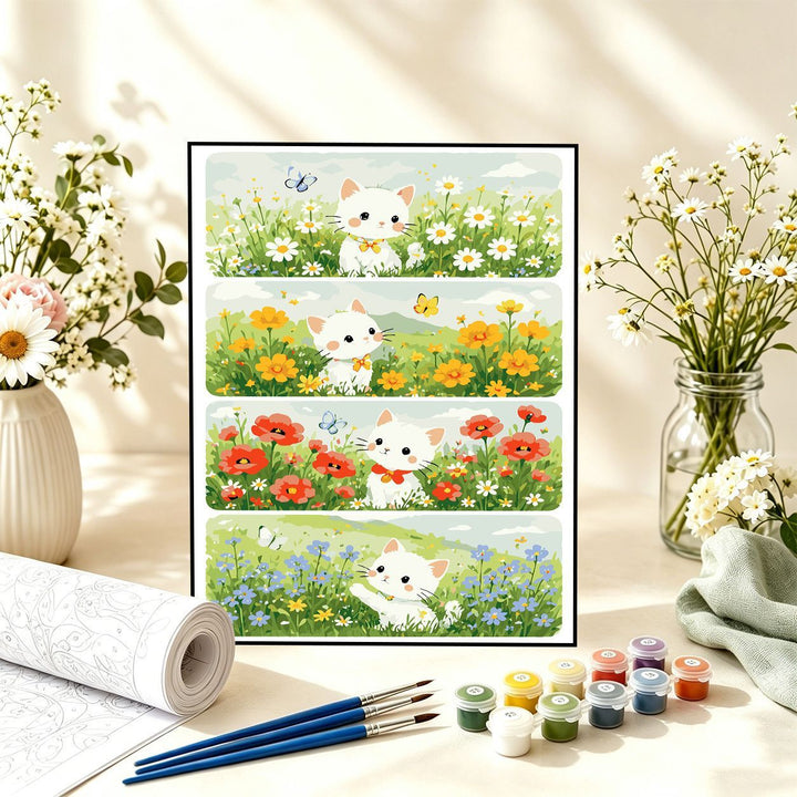 Playful Floral Cat Painting Kit Stornfield