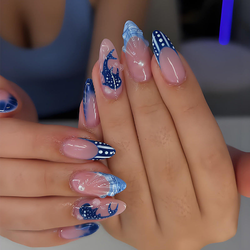 Artificial nail set with spooky clown motifs and extravagant accents Stornfield