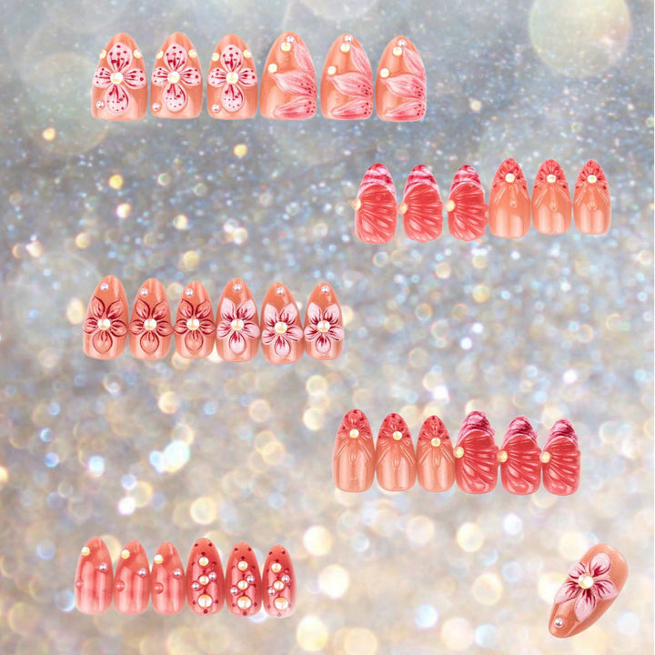 Floral Embellished Press-On Nail Set Stornfield 1787225131