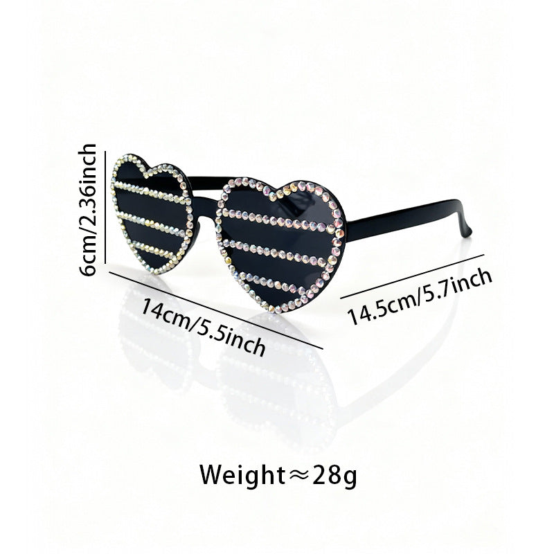 Decorative Rhinestone-Embellished Heart-Shaped Sunglasses Stornfield 1787141270