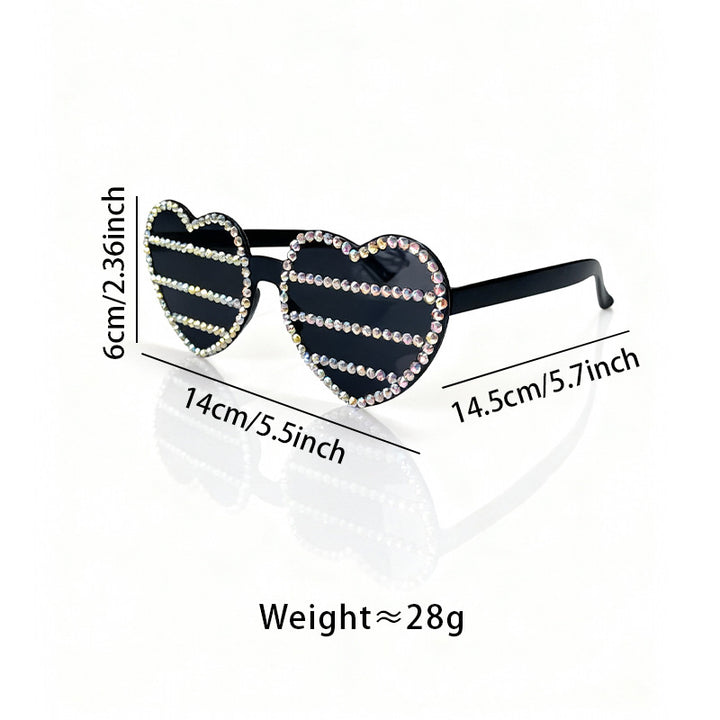 Decorative Rhinestone-Embellished Heart-Shaped Sunglasses Stornfield 1787141270