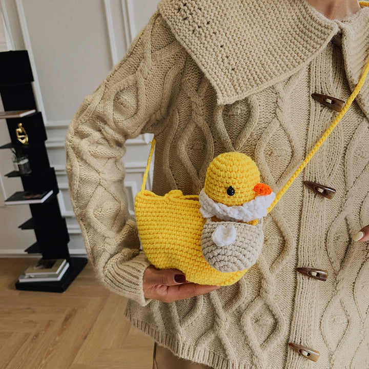 Cute Duck-Shaped Crochet Mini Bag