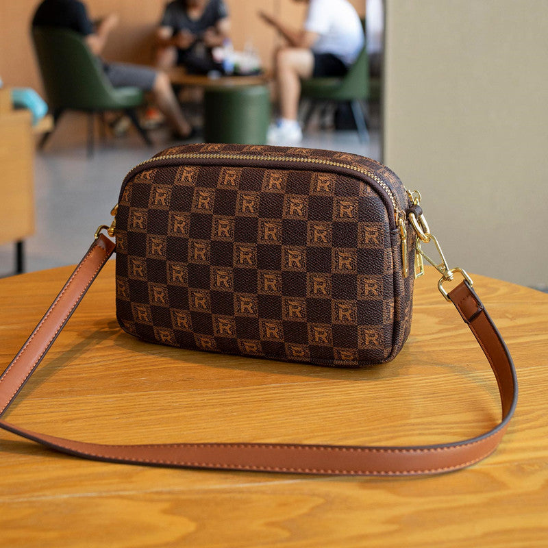 Stylish Double Zipper Crossbody Bag