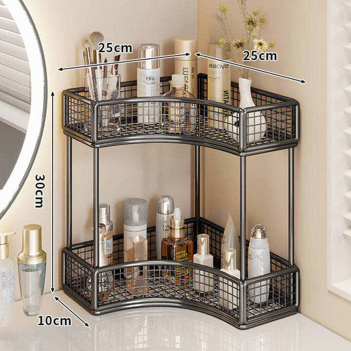 Three Tier Corner Mesh Metal Bathroom Shelf Organizer