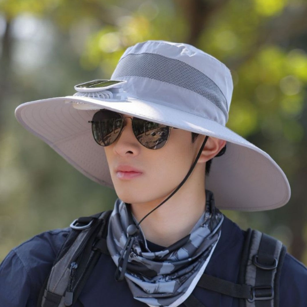 tactical fishing hat with wide brim, mesh ventilation and adjustable chin strap Stornfield