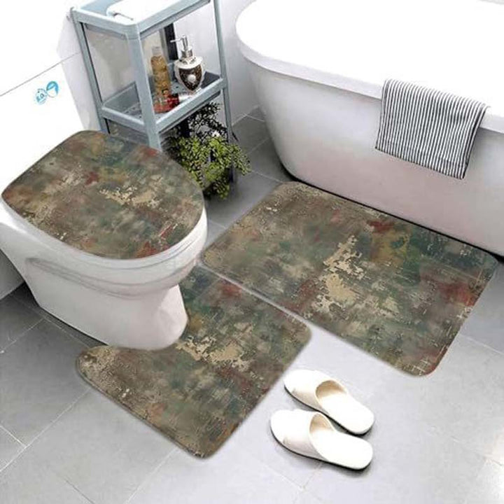Geometric Pattern Bathroom Mat Set