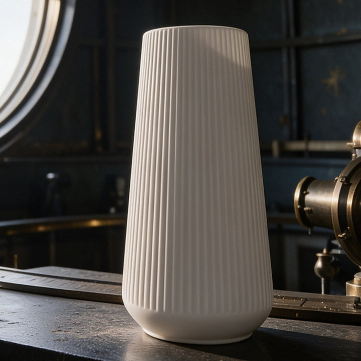 Modern Vertical Ribbed Ceramic Vase Stornfeild