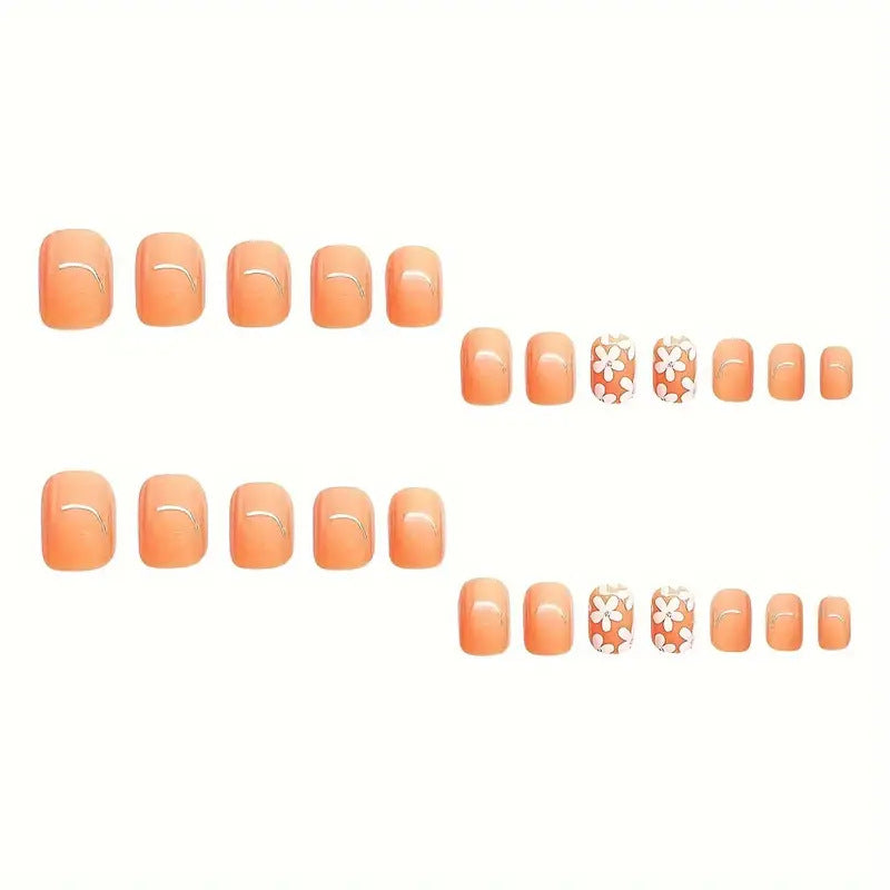 Decorative Floral Press-On Nail Set Stornfield