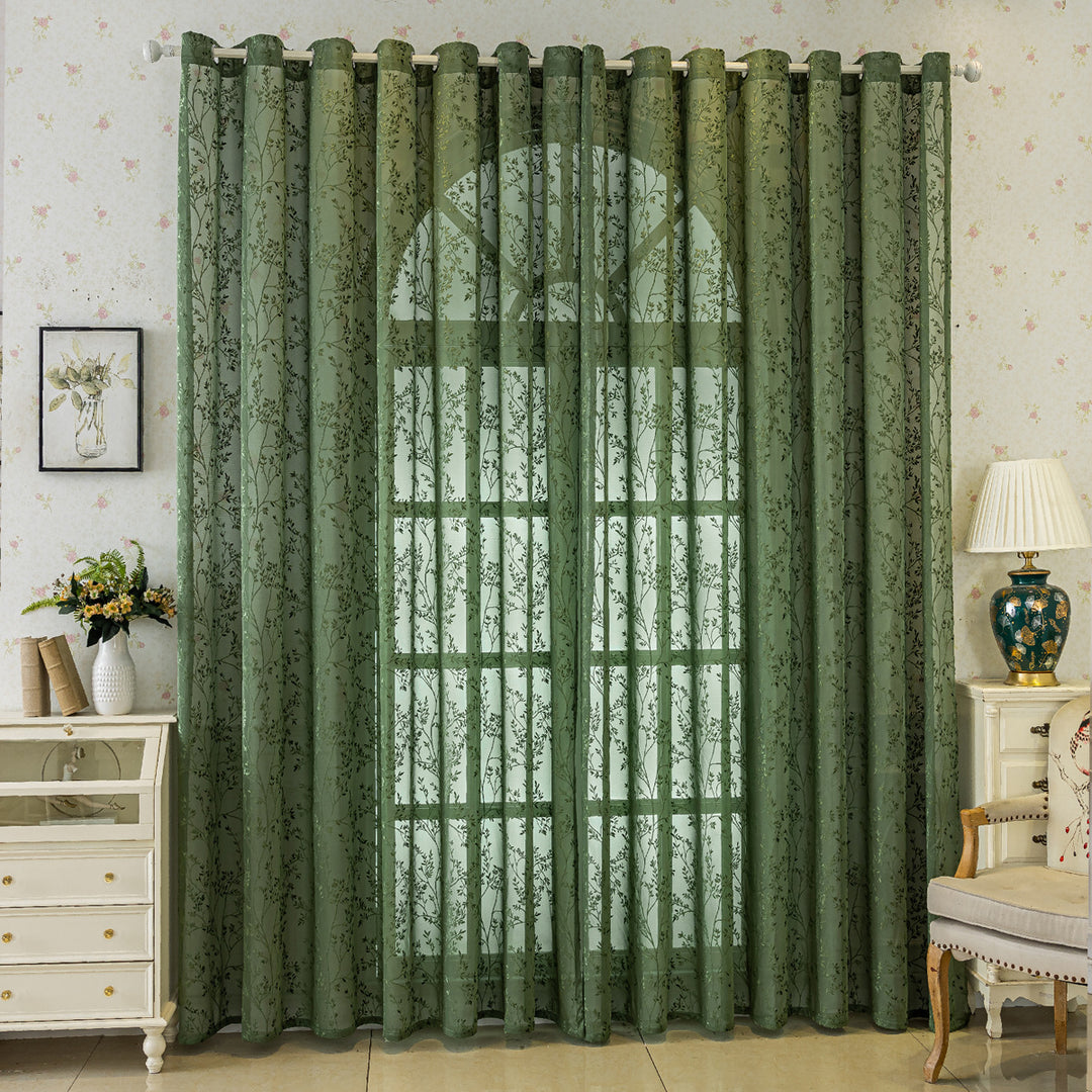 WoFloral Embroidered Sheer Curtain Stornfield