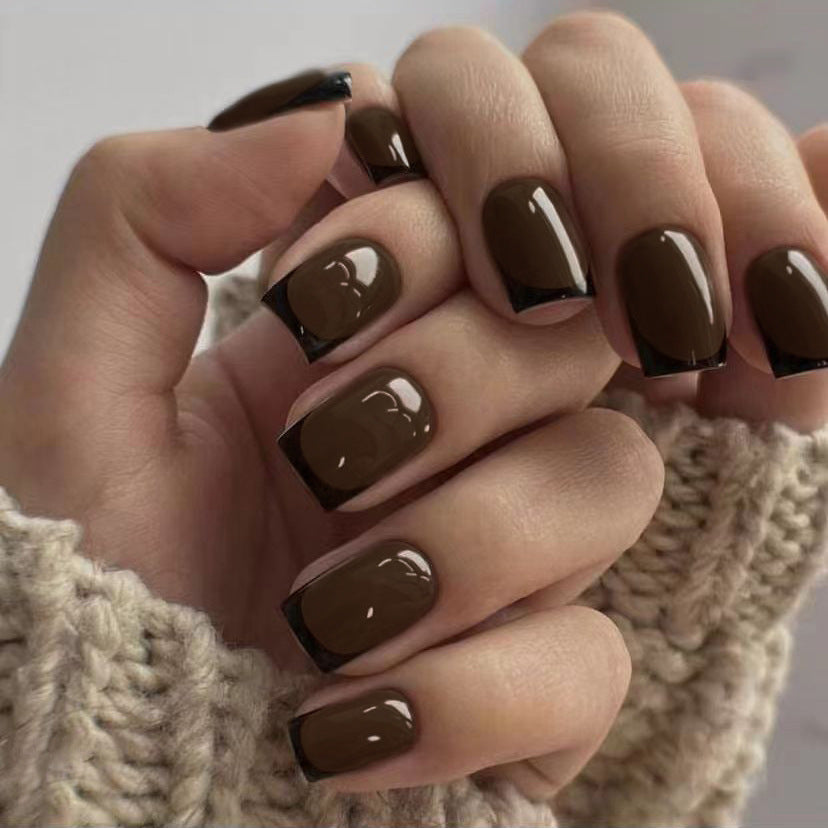 Glossy French Tip Press-On Nails Stornfield