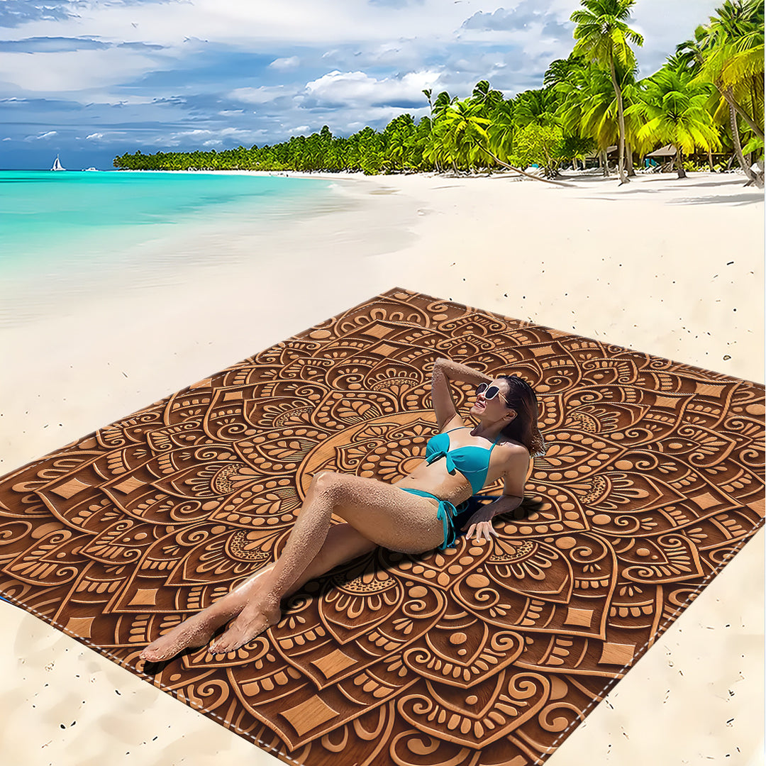 Mandala Design Beach Mat Stornfield