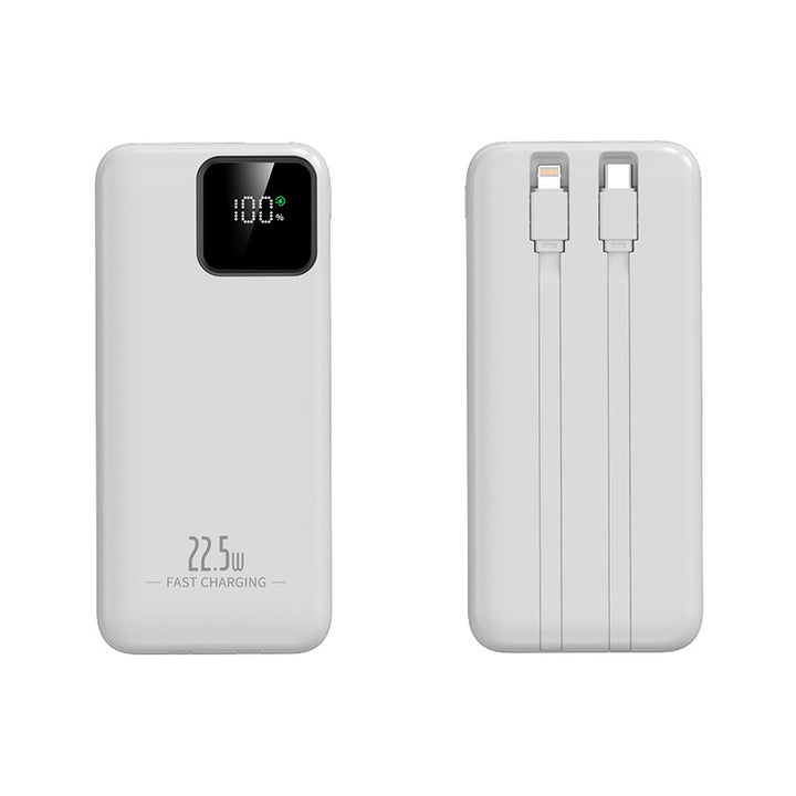 Power bank with integrated charging cables and digital charging display Stornfield
