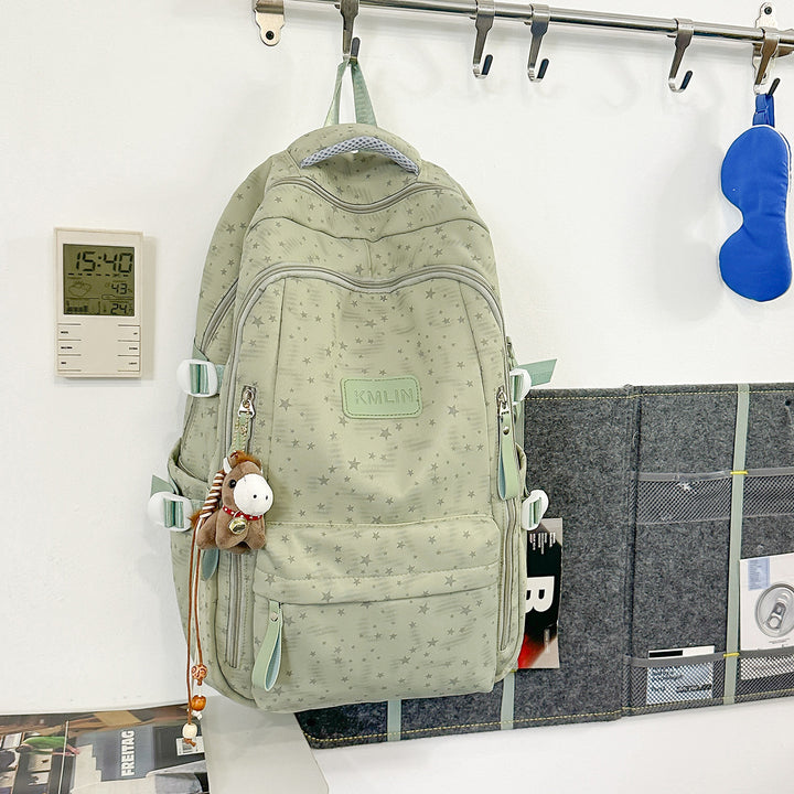 Stylish Multi-Pocket Star-Embellished Backpack Stornfield