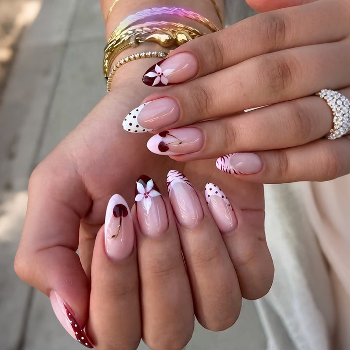 Nail art set with creative flower, heart and polka dot designs Stornfield