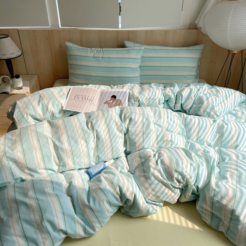 Striped Cotton Duvet Cover Set