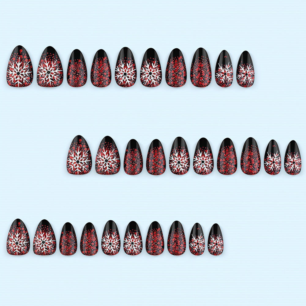 Artificial Winter Nails with Snowflake Pattern Stornfield