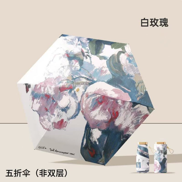 Ladies Folding Umbrella with Elegant Floral Design Stornfield