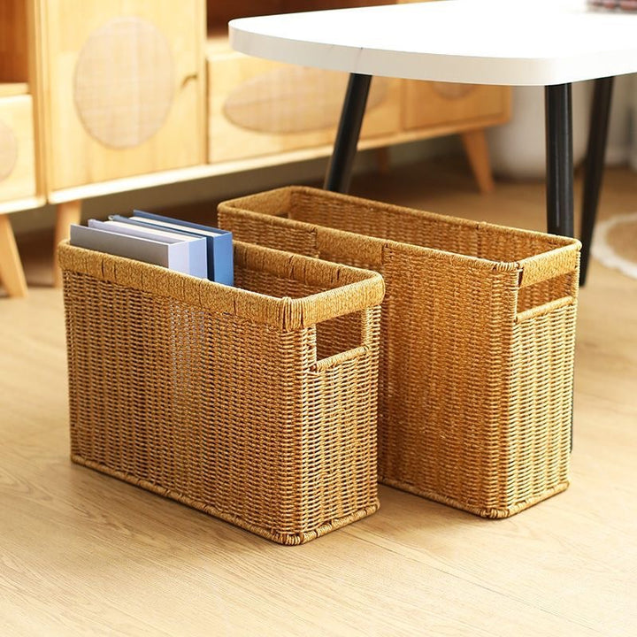 Women's Rectangular Rattan Storage Basket with Compartments Stornfield