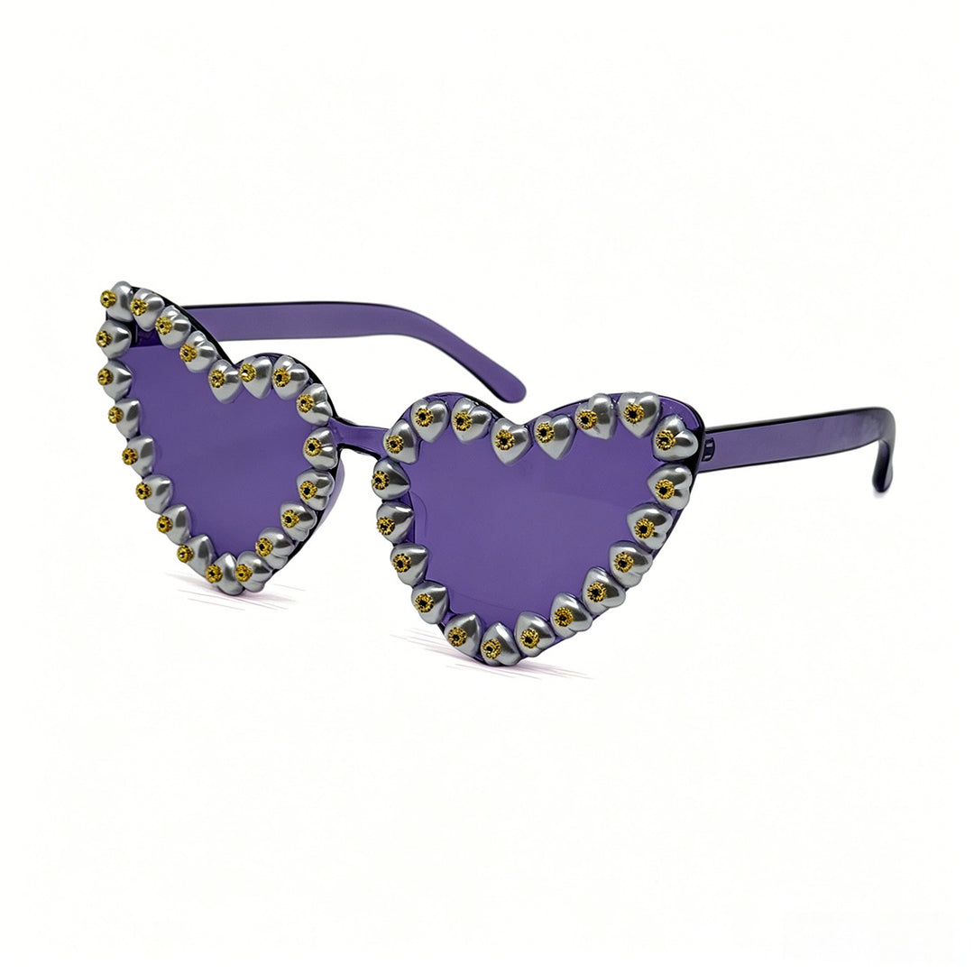 Women Heart-Shaped Sunglasses with Extravagant Jewelry Details Stornfield