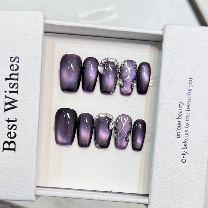 Diamond-Accented Press-On Nail Set Stornfield