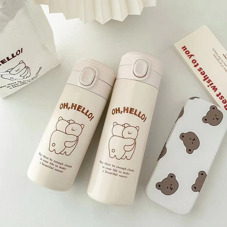 Women Insulated Water Bottle with Cute Bear Design Stornfield