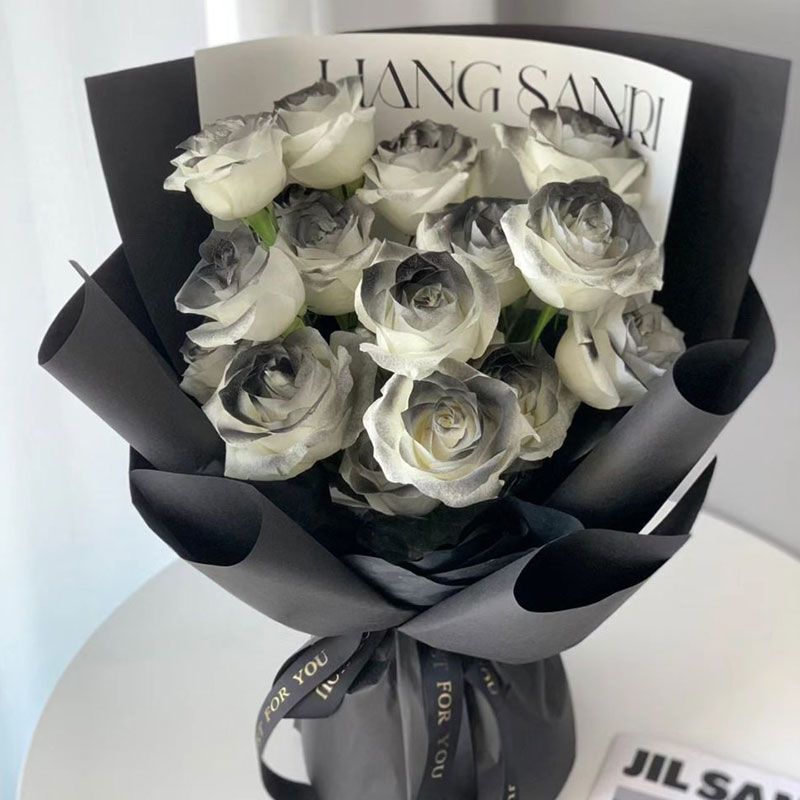 legant Floral Bouquet with Decorative Black Box