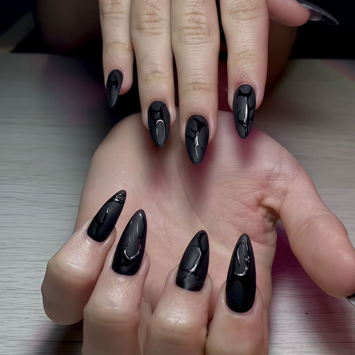 Artistic Stiletto Nail Design with Glossy Finish Stornfield