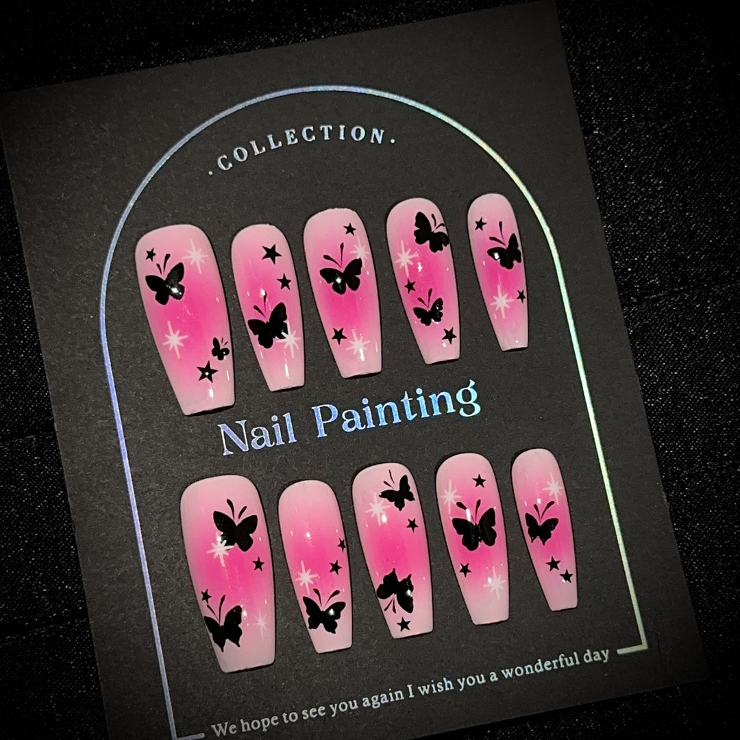 Butterfly-Embellished Press-On Nail Set