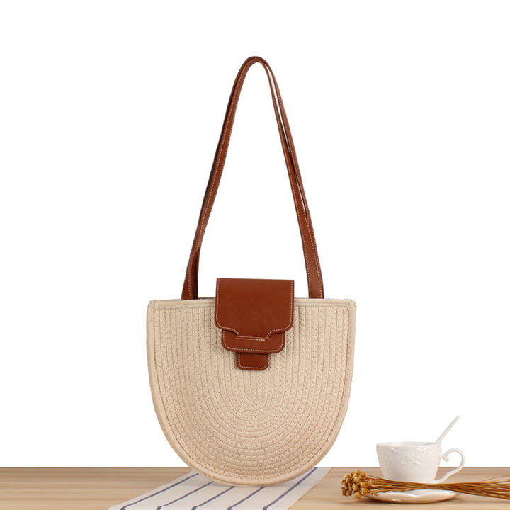 Braided Tote Bag with Elegant Leather Detail Stornfield