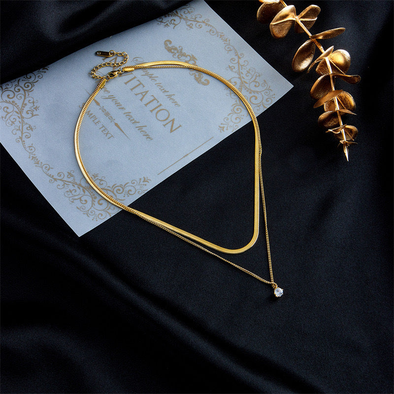 Layered Dual Chain Pendant Necklace Stornfield
