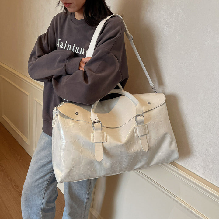 Crocodile Texture Luxury Travel Duffle Bag Stornfield