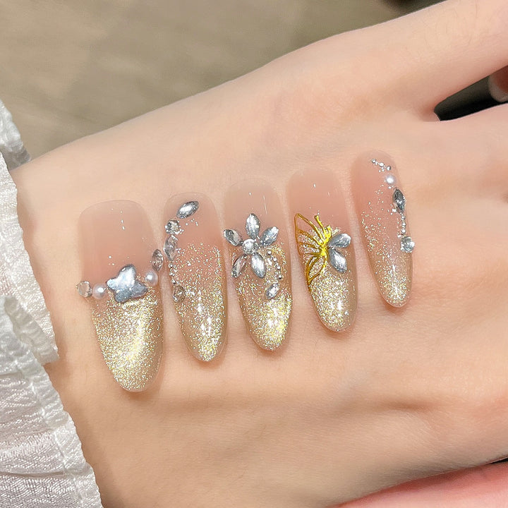 Artistic Glittery Nail Extensions Stornfield
