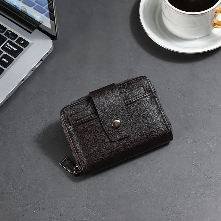 Premium Leather Zippered Card Wallet Stornfield