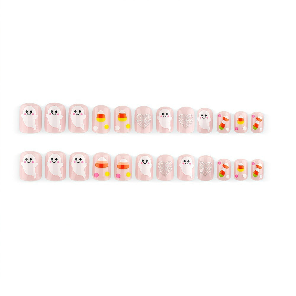 Halloween Artificial Nails with Ghost and Candy Designs Stornfield