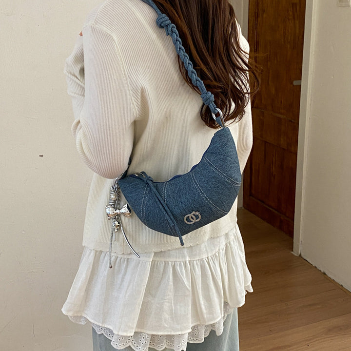 Quilted Denim Crossbody Bag