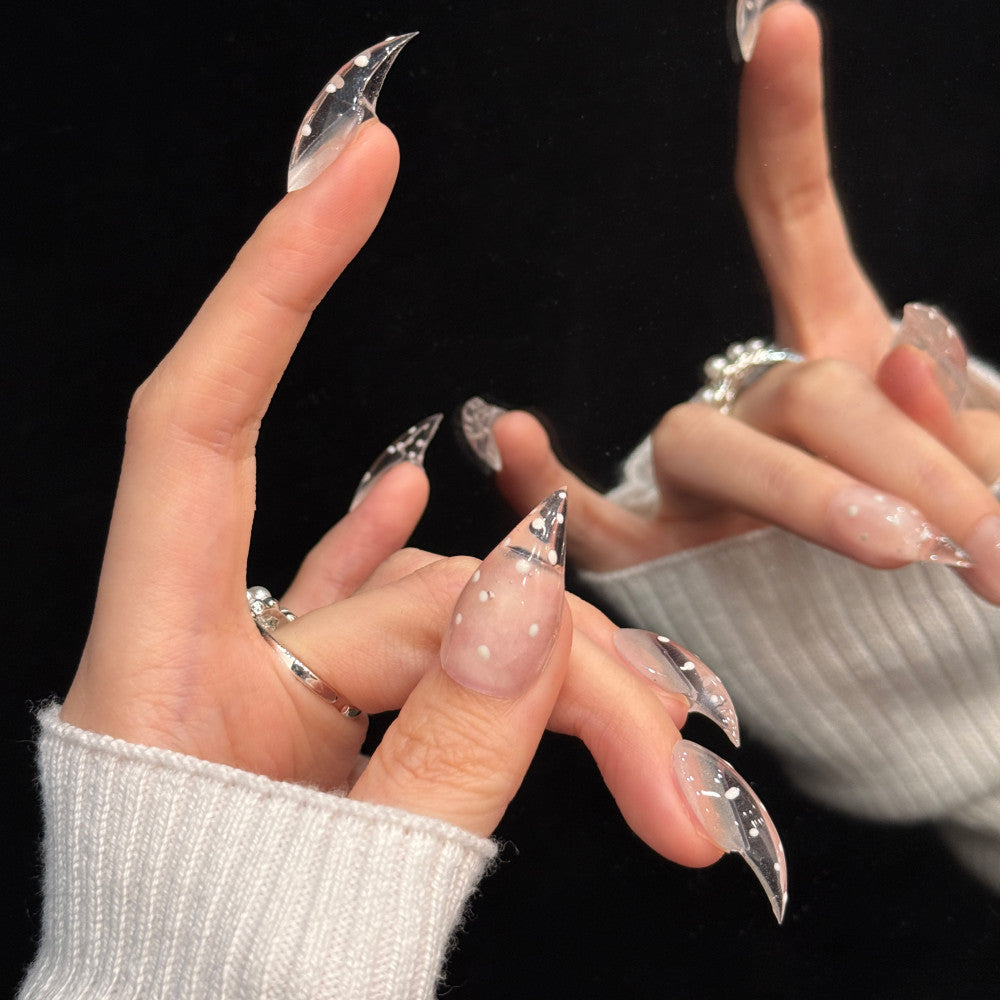 Stiletto Press-On Nail Extensions with Crystal Accents