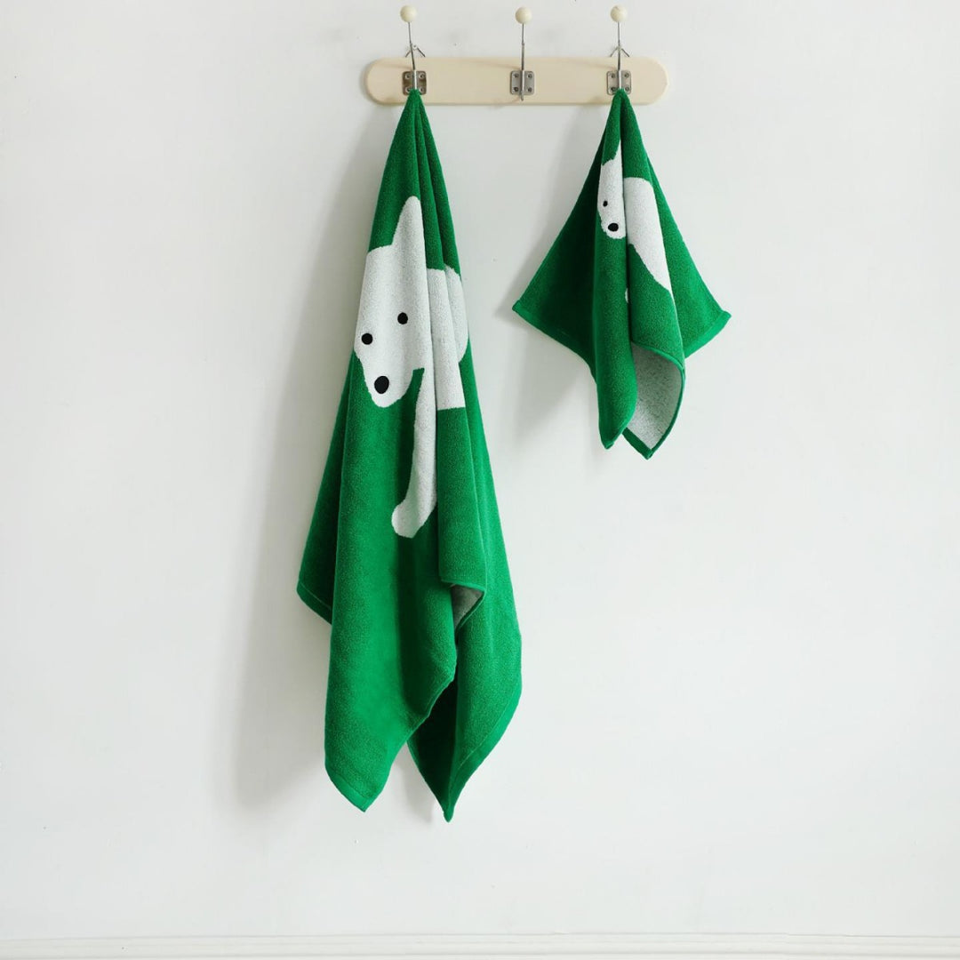 Three-piece terry towel set bath towel hand towel guest towel with leaf jacquard