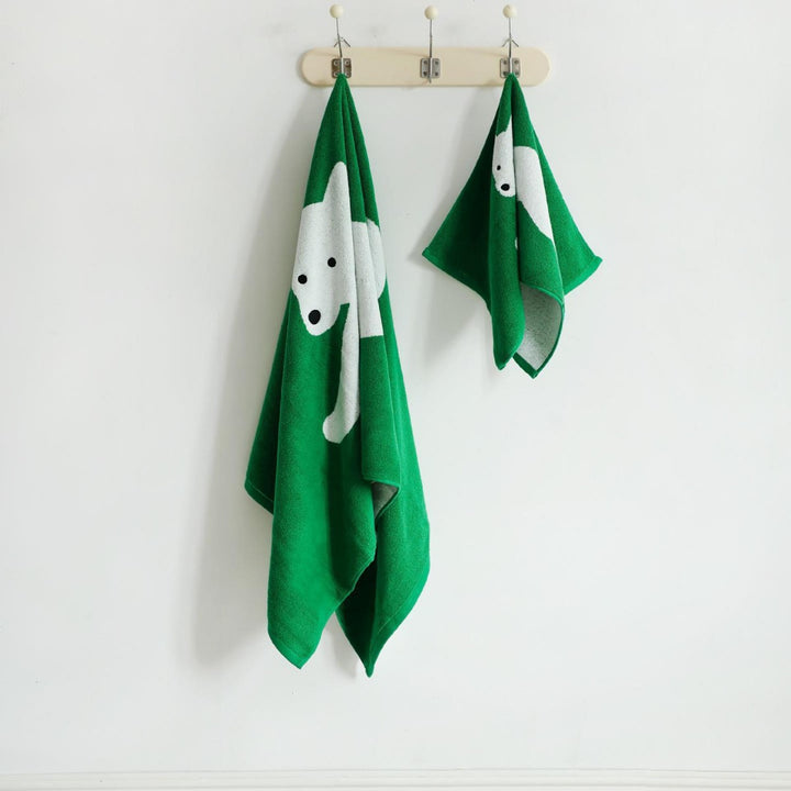 Three-piece terry towel set bath towel hand towel guest towel with leaf jacquard