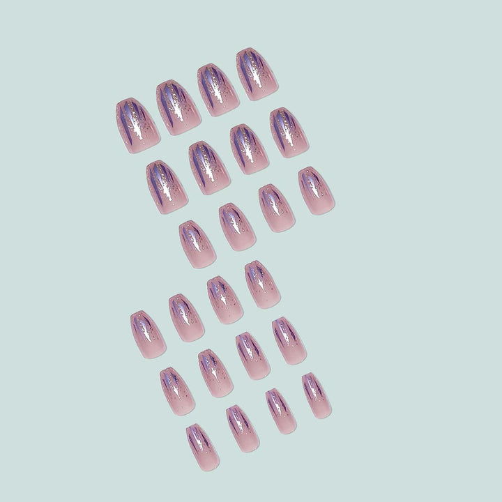 Sparkling artificial nails with 3D effects Stornfield