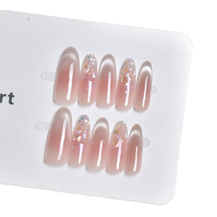 Artistic Gem-Accented Press-On Nail Extensions Stornfield