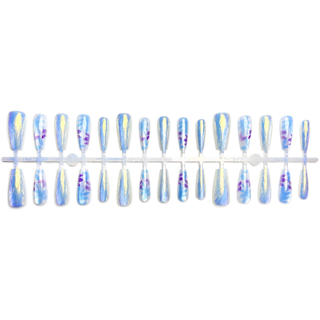 Press-On Nail Art Set with Floral and Glossy Finish