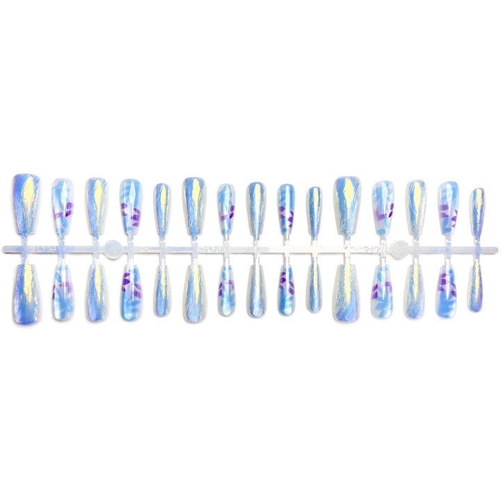 Press-On Nail Art Set with Floral and Glossy Finish