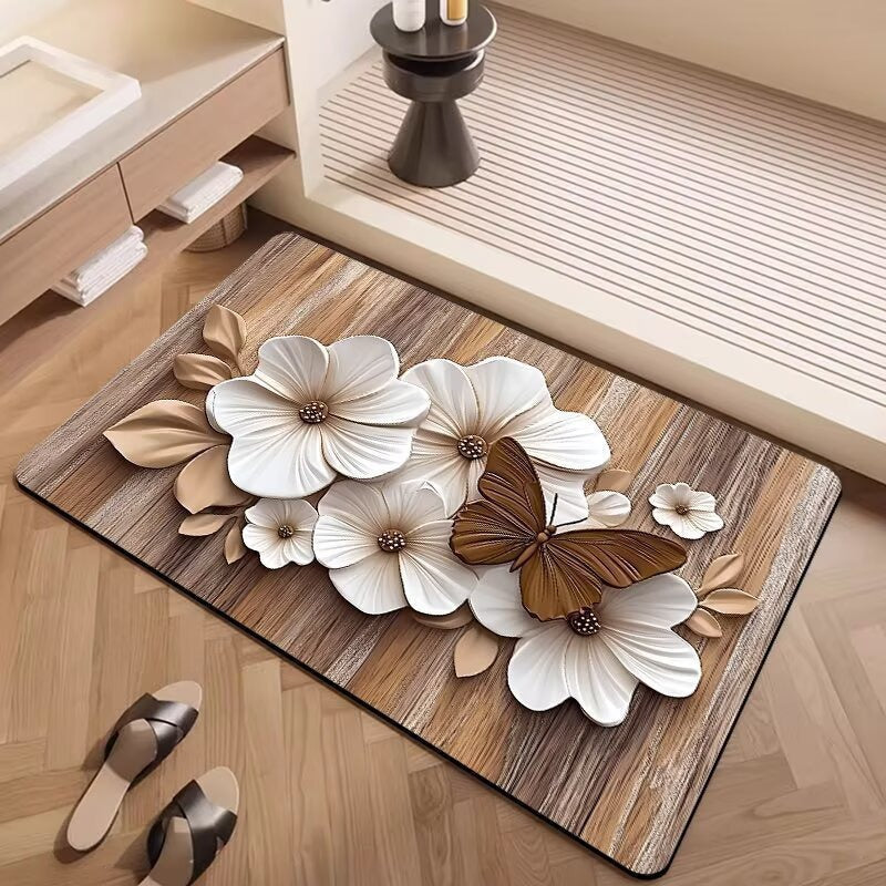 Decorative Floral Bath Mat